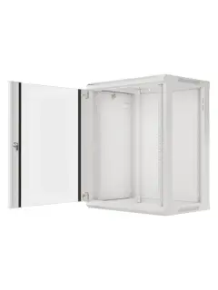 Lanberg Rack Cabinet 19" Wall-Mount 15U/600X450 (FLAT PACK) With Glass Door Grey V2
