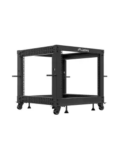 Lanberg Open Rack 19" 9U 600X600-1100 Adjustable Mounting depth Black