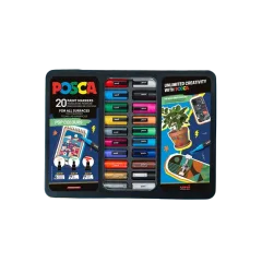 Marker Uni gift set Posca u metalnoj kutiji (mix pc-1m/ pc-3m/pc-5m) pop colours 20/1 302422187
