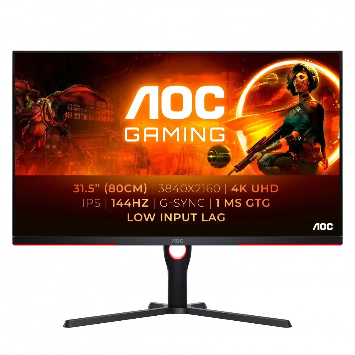 AOC U32G3X 31,5", 4K IPS, 144hz, HDMI2.1, DP, HAS