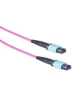Masterlan 1M fiber optic MPO patch cord, MPOupc/MPOupc, female, MM, OM4, 12 fibers, Type B