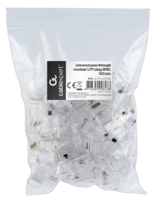 Gembird Cat5e Cat6 pass-through modular UTP plug 8P8C, 100 pcs