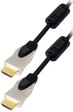 Transmedia HDMI cable metal plugs gold contacts, 2,0 m, black