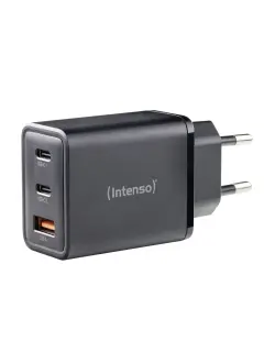 Punjač zidni Intenso #7806520, W65ACIC GaN, 1xUSB-A/1xUSB-C + uvlačivi kabel USB-C, 65 W, bijeli