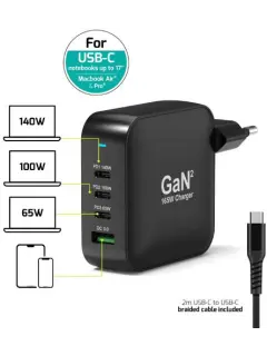 Port zidni punjač 165 W type C, GaN2+USB-C kabel 2m