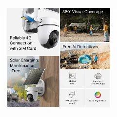 TP-Link Tapo C615G Kit, solarno napajan pan tilt 4G LTE sigurnosni kamera set