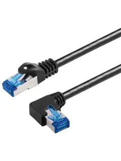 Transmedia Cat6A SFTP Patch Cable, RJ45 plug angled left, 5m