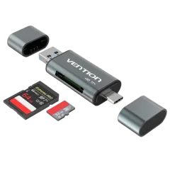 Vention čitač kartica s više funkcija USB 3.0, sivi