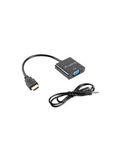 Lanberg HDMI (M)->VGA (F)+MiniJack 3.5MM (F) Adapter Cable 20CM