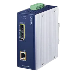 Planet Industrial 2-Port 100 1000X SFP to 1-Port GbE 802.3bt PoE Media Converter