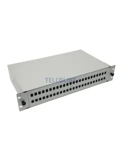 Telcoline Fiber optic patch panel 2U/19”, 48F/48xSC Simplex, slide out on rollers/drawer type