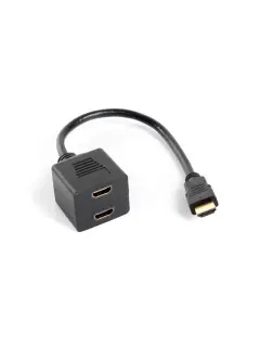 Lanberg HDMI (M)->2X HDMI (F) Adapter Cable 20CM Black Splitter