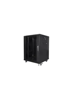 Lanberg 15U/600X600 Rack Cabinet 19" Free-Standing (Flat Pack) With Glass Door Black