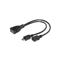 Transmedia Micro-B male Micro-B female to USB-A female, 0,2 m