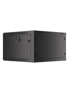 Lanberg Rack Cabinet 19" Wall-Mount 6U/600X600 (Flat Pack) With Glass Door Black V2