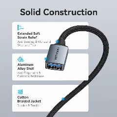 Vention USB 3.1 Gen2 C Male to C Male 5A Cable Gray Aluminum Alloy Type, 1m