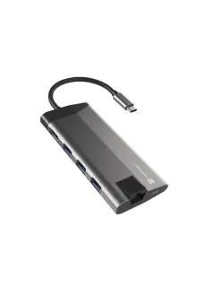 Natec USB-C Multiport Adapter 8 IN 1 Fowler Plus Hub USB 3.0 3X, HDMI 4K, USB-C PD, RJ45, SD, Micro