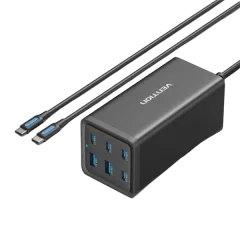 Vention 6-Port USB (C C C C A A) Desktop GaN Charger (140W 140W 45W 20W 18W 18W) Plug