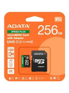 ADATA microSD U3, V30, 180/160MBs, 256GB