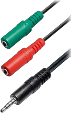 Transmedia Headset adapter cable 0,2m Plug to 2x Jack