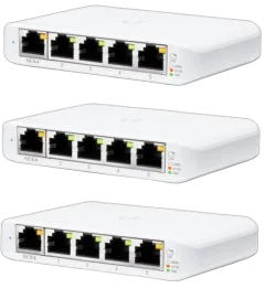 Ubiquiti Networks Compact 5-Port Managed Gigabit Swicth, 3-Pack
