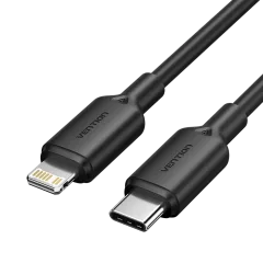 Vention USB 2.0 Type-C Male to Type-C Male 3A Cable 2M Black Aluminum Alloy Type