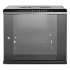 Intellinet 19" Wallmount Cabinet, 9U, 600 mm (23.6 in.) Depth, Black