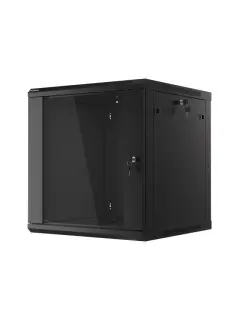 Lanberg 19" Wall-Mount 12U/600X600 (Flat Pack) With Glass Door Black