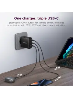 Lenovo Multi-port USB-C 100 W GaN Charger, crni