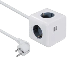 Transmedia 4-way power strip, 5m, outdoor