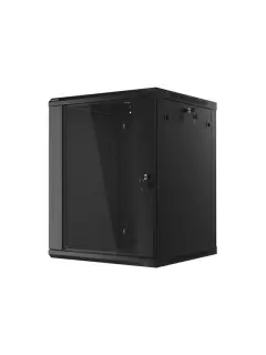 Lanberg 19" Wall-Mount 15U/600X600 Rack Cabinet (Flat Pack) With Glass Door Black