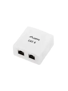 Lanberg Surface-Mount Box CAT.6 FTP SHIELDED 2X RJ45 White