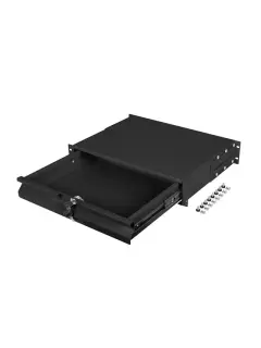 Lanberg 19" Drawer 2U/483X360MM Max Load Capacity up to 90KG 4 Point Assembly Black