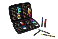 Uni marker set Posca Art case u gumiranoj pernici (mix pc-1m/ pc-3m/pc-5m/pc-8k) 40/1 302422304