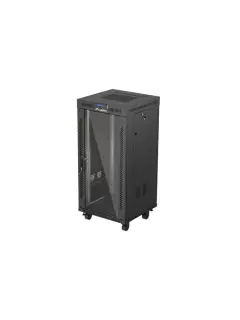 Lanberg 24U/600X600 Rack Cabinet 19" Free-Standing (Flat Pack) With Glass Door, (includes LCD panel