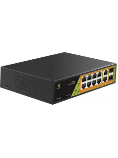 Conexpro 12-port Unmanaged Gigabit PoE Switch 10x 1GbE with 6 PoE+(30w)+ 2 PoE++(60w) + 2x 1G SFP