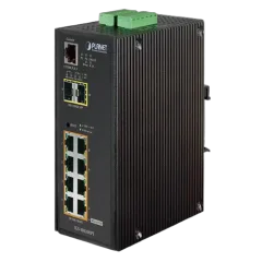 Planet Industrial 10-Port (8x 1GbE RJ45 36W Port POE (240w) 2x 100 1000 SFP Slots), L2 Managed Switch (-40 to 75 C)