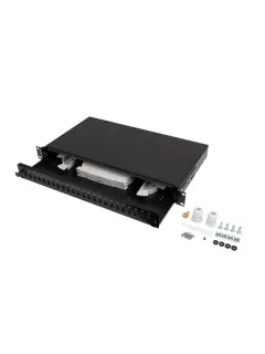 Lanberg Rackmount 19" 1U Fiber Patch Panel 24XSC Simplex/24XLC Duplex Black + Accessories