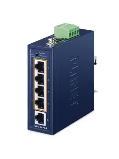 Planet Compact Industrial 4-Port 10/100TX 802.3at PoE + 1-Port 10/100TX Ethernet Switch