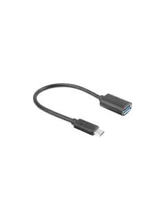 Lanberg USB-C (M) 3.1->USB-A (F) ADAPTER CABLE 15CM BLACK OTG