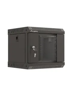 Lanberg 10" Wall-Mount 4U/300X300 Rack Cabinet (Flat Pack) With Glass Door Black