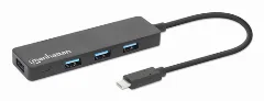 Manhattan Hub 4-Port USB 3.0 5Gbps, crni