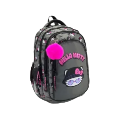 Ruksak školski St.Right Hello Kitty 16" sivi