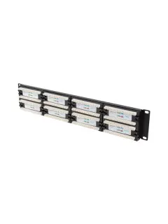 Lanberg Patch Panel 48 Port 2U 19" CAT.6 UTP Black