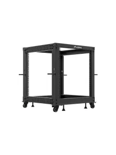 Lanberg Open Rack 19" 12U 600X600-1100 Adjustable depth Black