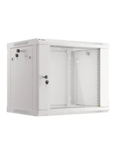 Lanberg 9U/600X450 19" Wall-Mount Rack Cabinet (Flat Pack) With Glass Door Grey