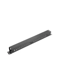 Lanberg 19" Cable Management Panel Type A 1U Black