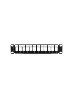 Lanberg Patch Panel Blank 12 Port 1U With Organizer For Keystone Modules Black