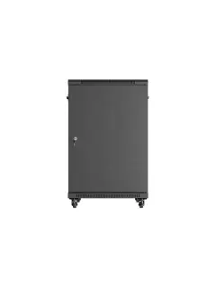 Lanberg 18U/600X800 Rack Cabinet 19" Free-Standing (Flat Pack) With Glass Door Black + Ventilation