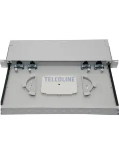 Telcoline Fiber optic patch panel 1U/19”, 12F/12xSC Simplex, slide out/drawer type, Gray